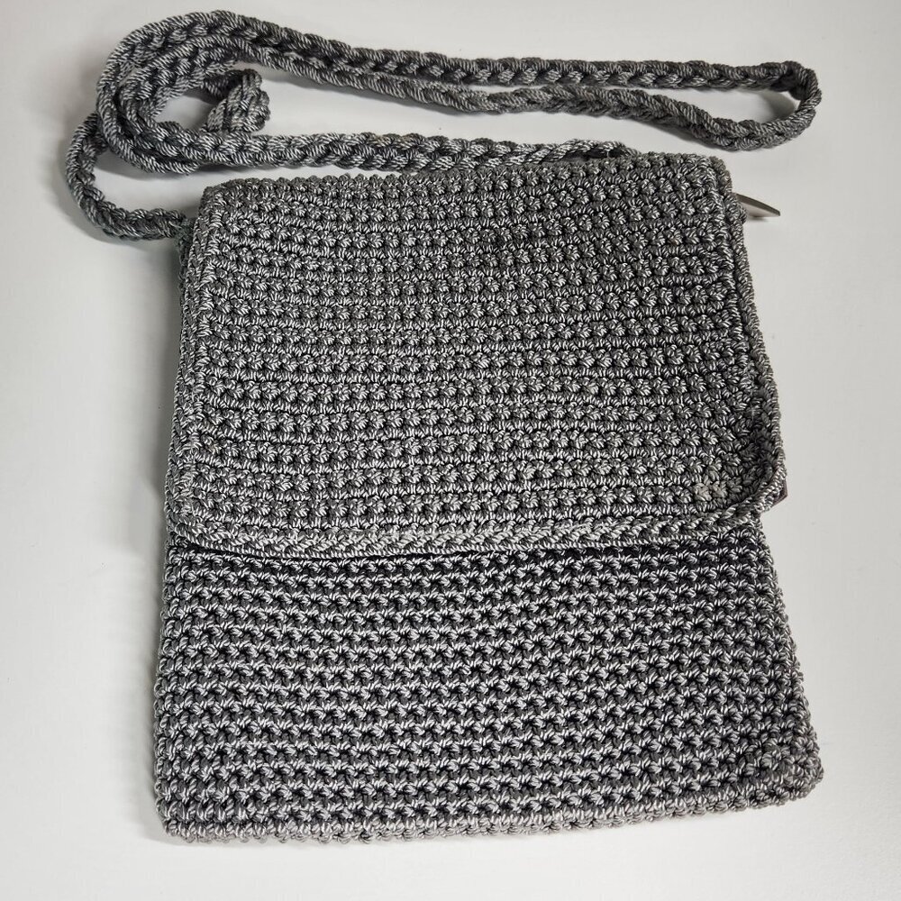 The Sak Crochet Crossbody Purse Gray Size Small